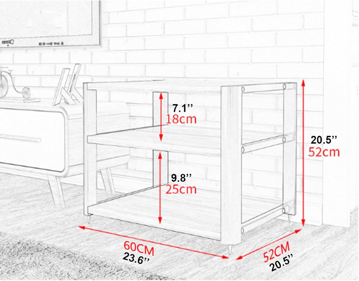 XMFBSY Medios Audio-Video Media Stand with Shock-Absorbing Feet Modern Stereo Cabinet Receiver Console Shelf Audio Component Rack Compatible with Recording Room Organizer(White