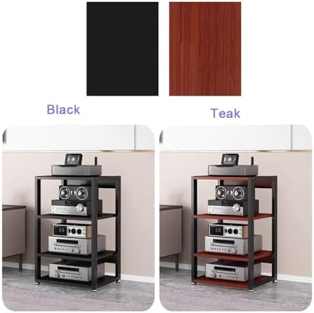 Heavy Duty AV Media Stand for HiFi Amplifier & Stereo Receiver - 5-Tier Black Entertainment Center