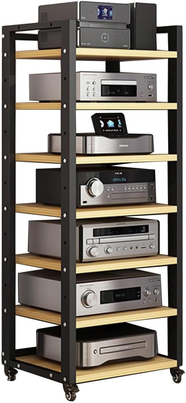 7-Tier AV Media Stand with Wheels
