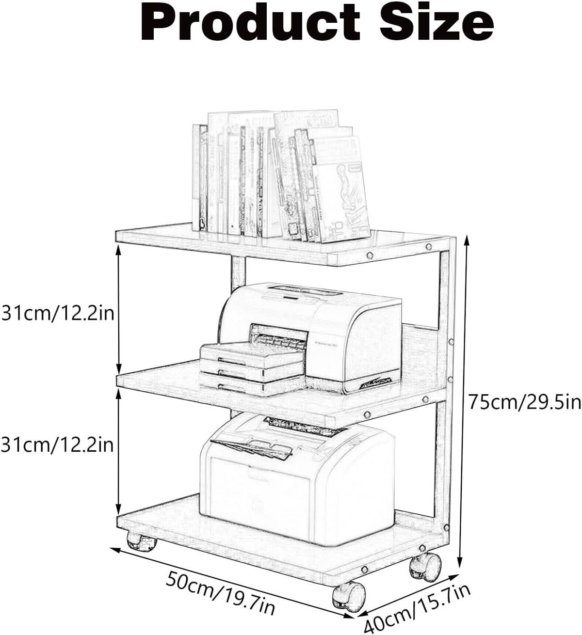 YLQFGUVWK AV Media Stand 3 Tiers Wooden Corner Shelf Assembly Cabinet Stereo Rack Audio Tower with Height Adjustable Wooden Stand for Home/Office/Audio Video (Color : White