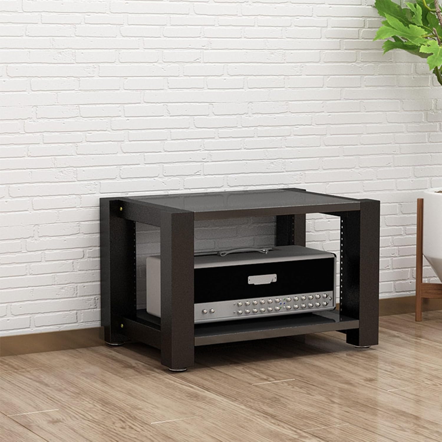 Media Stand 2/3/4/5-Tier Media Stand Movable or Floor-Standing Audio/Video Rack CD Player Stand Stereo Component Storage Cabinet with Height Adjustable Wooden Shelf for Home/Office/Theater