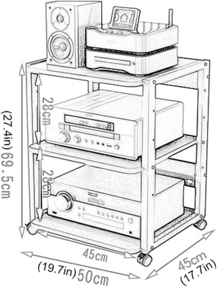 AErosx Movable AV Media Stand Corner Shelf for Record Player