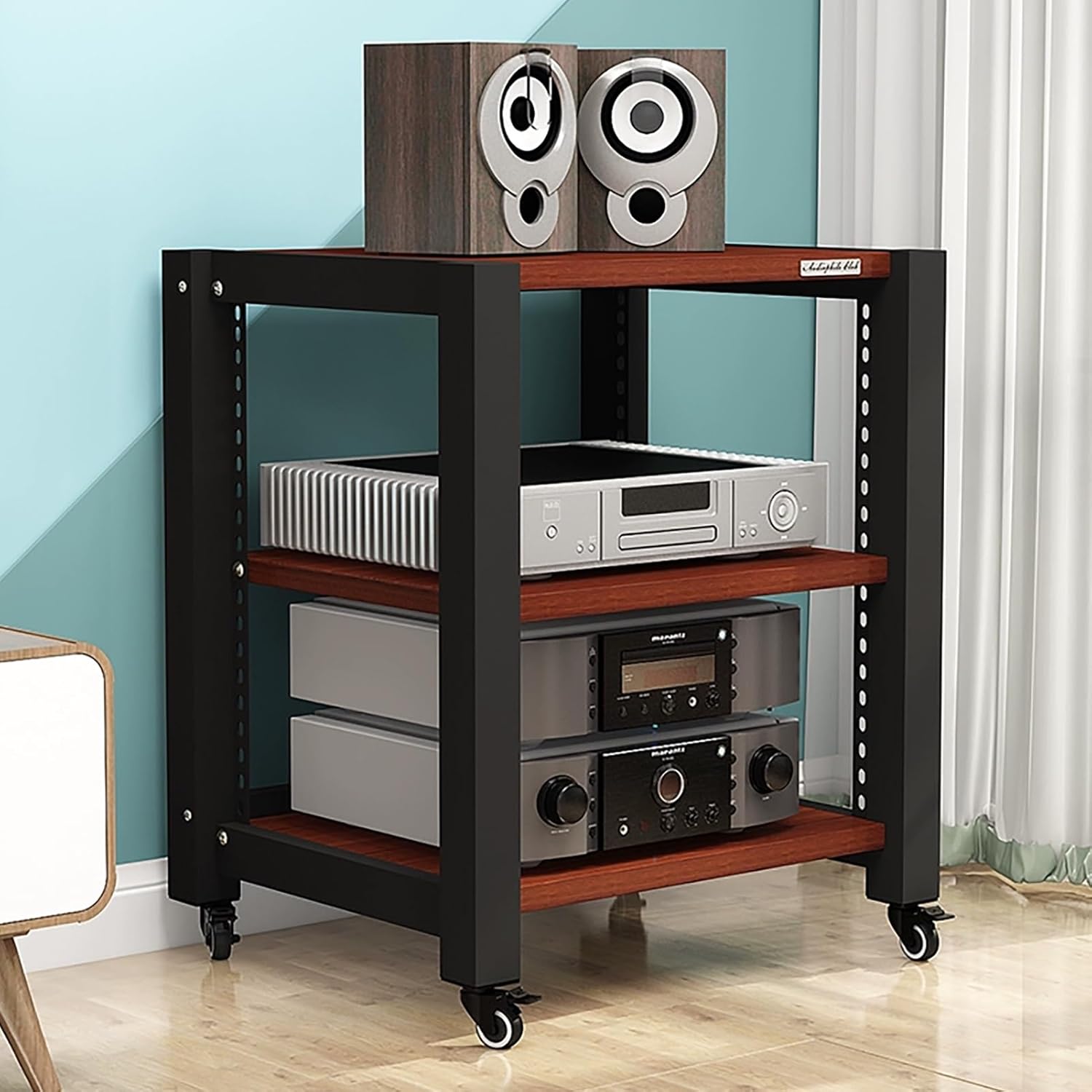 Adjustable Media Stand with Wheels