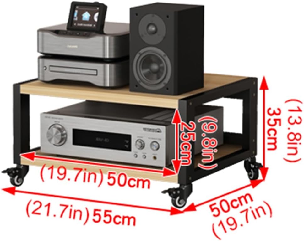 2/3-Tier AV Media Stand Movable Wooden Corner Shelf DVD CD Player Stand Audio/Video Component Cabinet Stereo Rack Audio Tower for Home/Office/DJ/Theater (Color : A