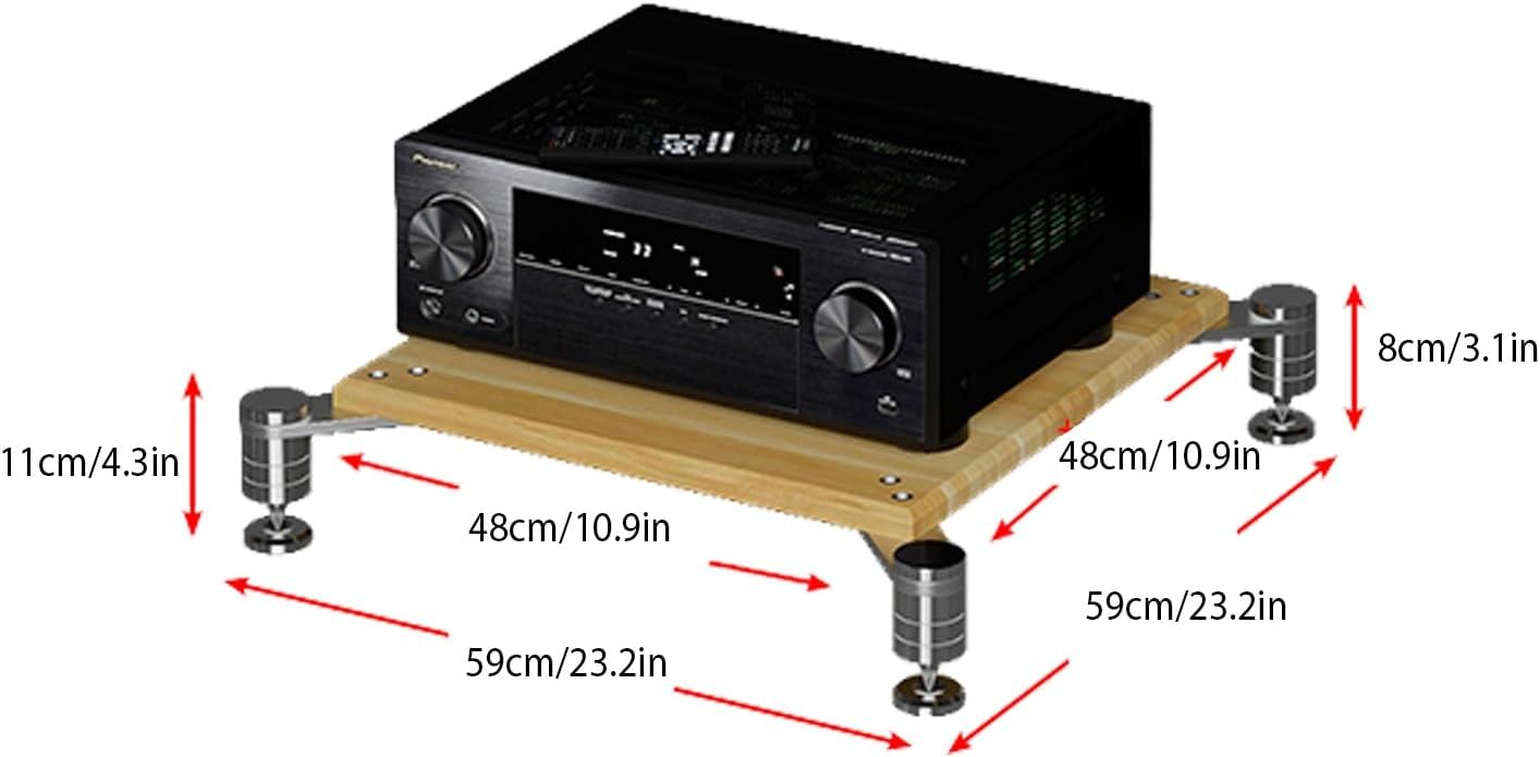 XDOPIRRS 1/2/3/4 TierOpen Wooden Audio Rack