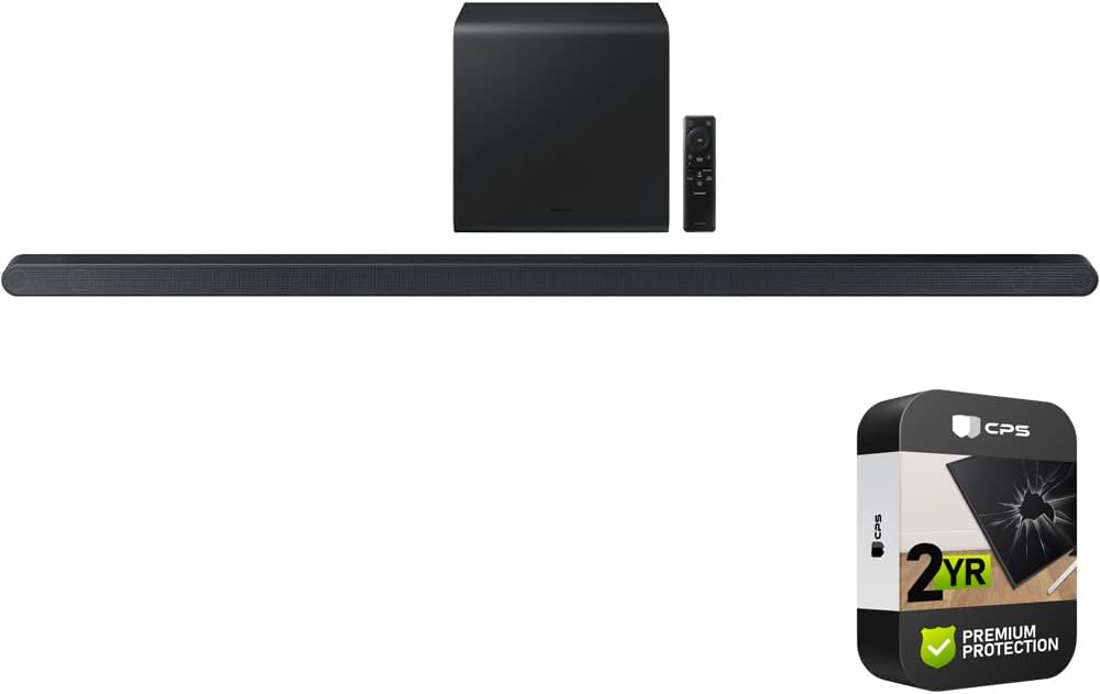 Samsung HW-S800D Ultra-Slim 3.1.2ch Wireless Dolby Atmos Soundbar w/Q-Symphony (2024) (Renewed) Bundle with 2 Year Enhanced Protection Pack