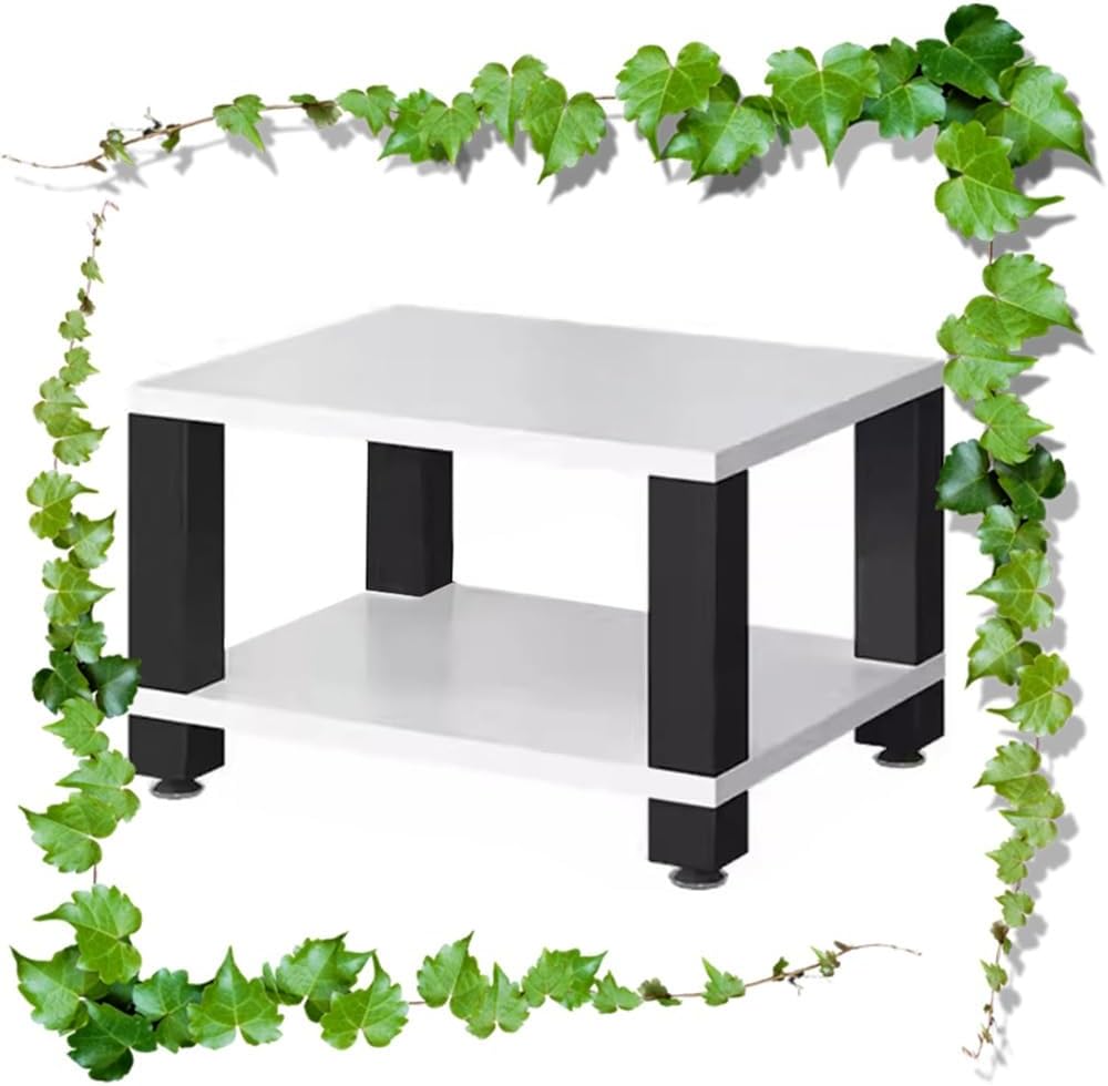 BIUBPW Audio Video Media Stand 1/2/3-Tier Media Storage Shelves AV Media Stand Audio Rack Stereo Component Storage Cabinet Solid Wood HiFi Stand(White