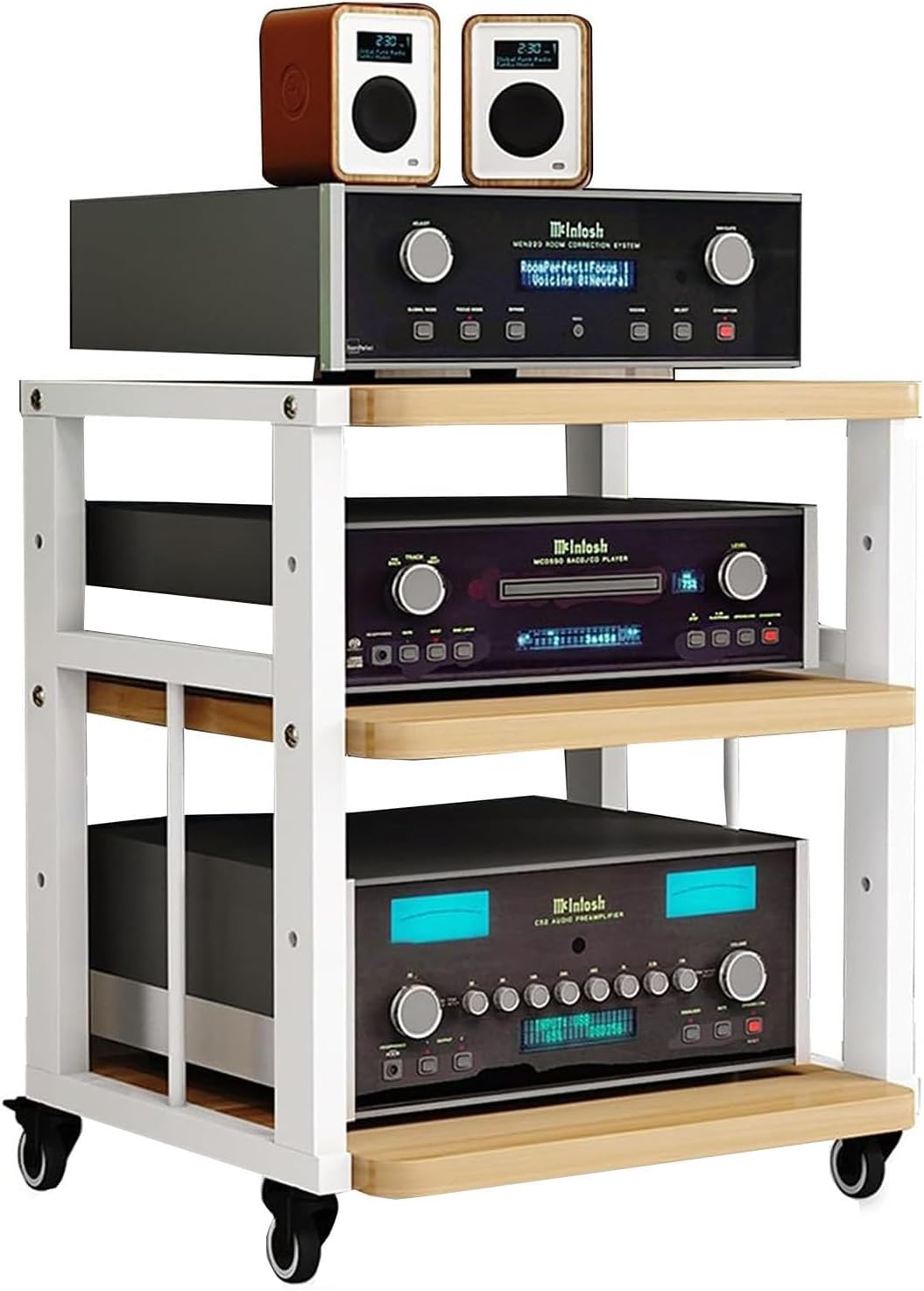 3/4/5 Tier AV Media Cabinet Stand Component Cabinet