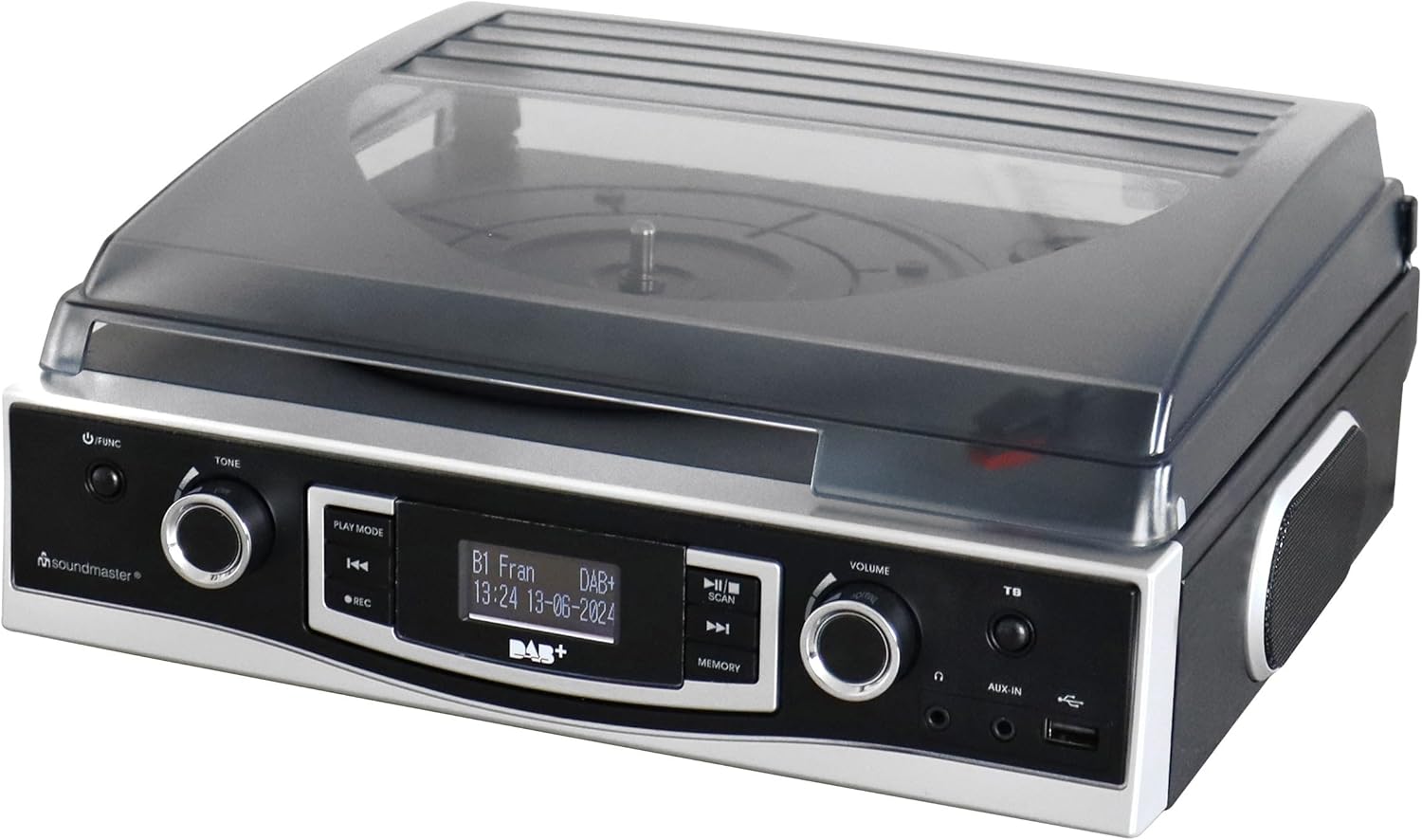 Soundmaster PL590SW Turntable DAB+ Radio USB MP3 Built-in Speaker Headphone Jack Encoding