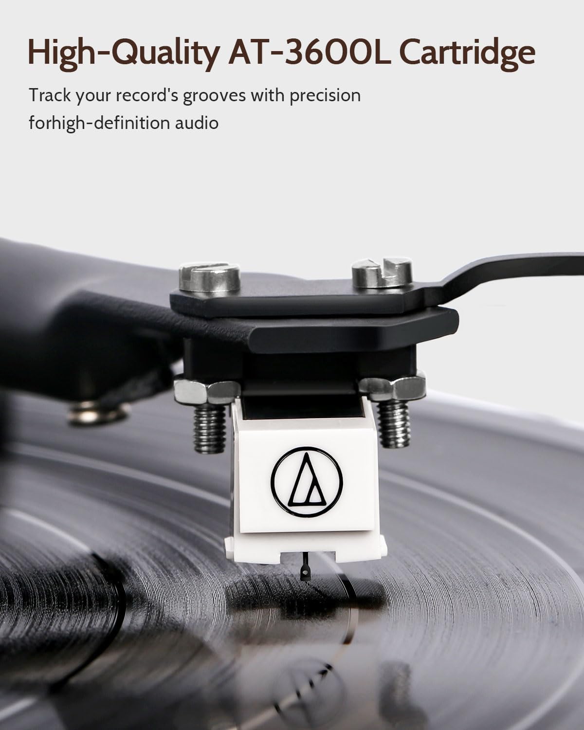 1 BY ONE Bluetooth Turntable HiFi System with 36 Watt Bookshelf Speakers