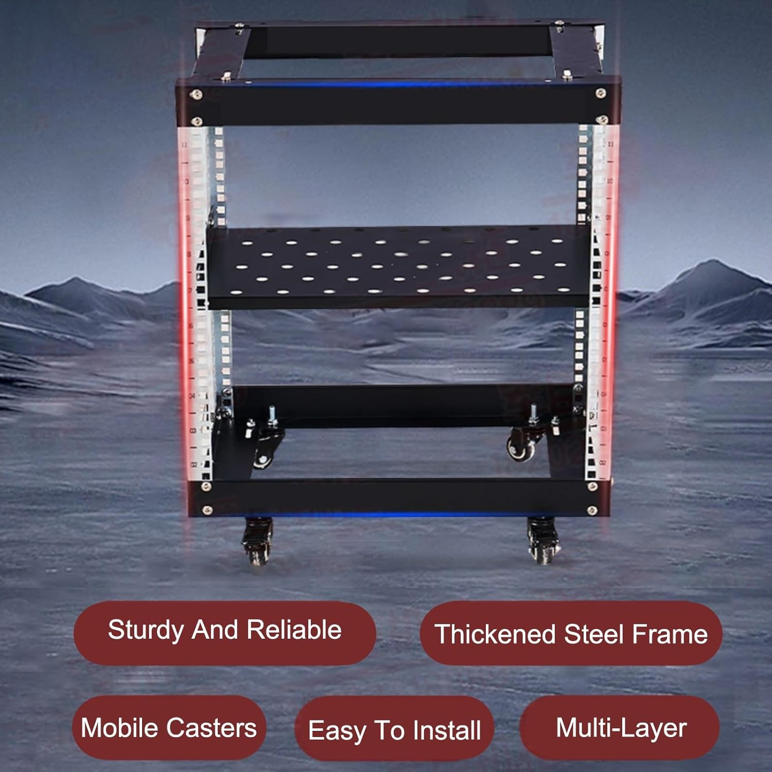 DLYZAYE Modern AV Media Stand on Wheels