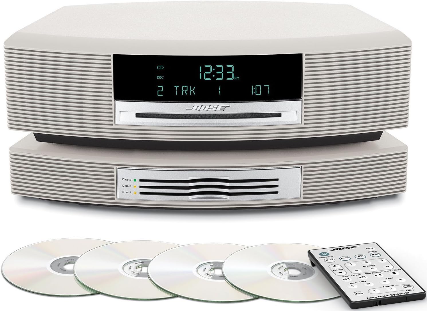 Wave Music System III with Multi-CD Changer - Platinum White (Renewed)