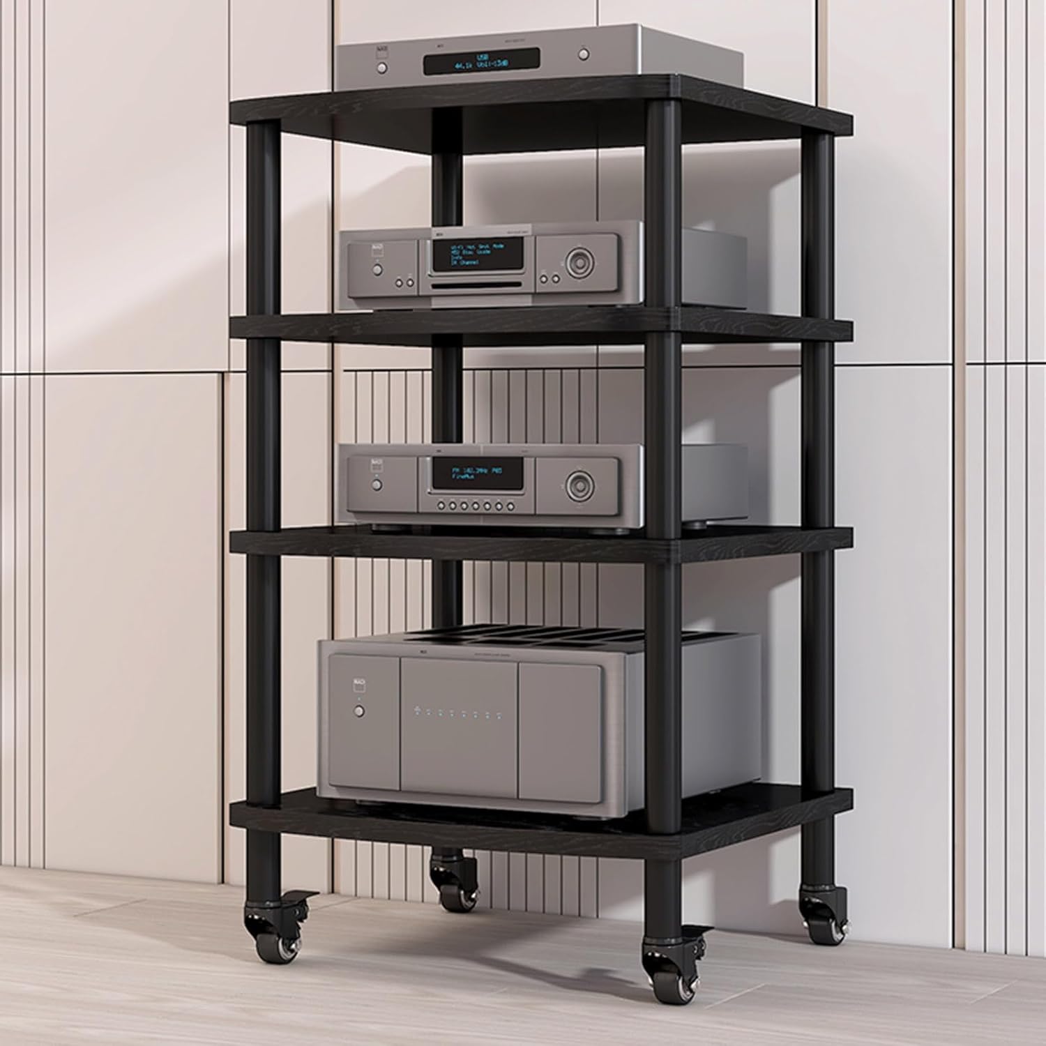 Modern Movable Media Storage Cabinet