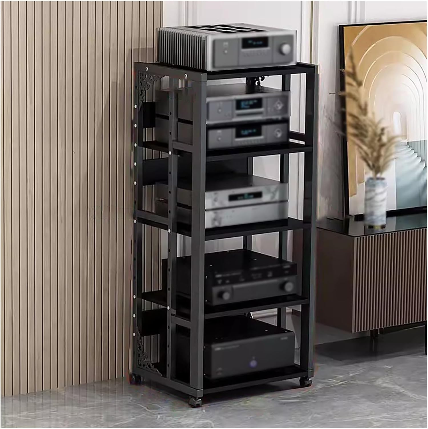 WUHUQN Media Stand 5 Tier Stereo Stands for Living Room Home