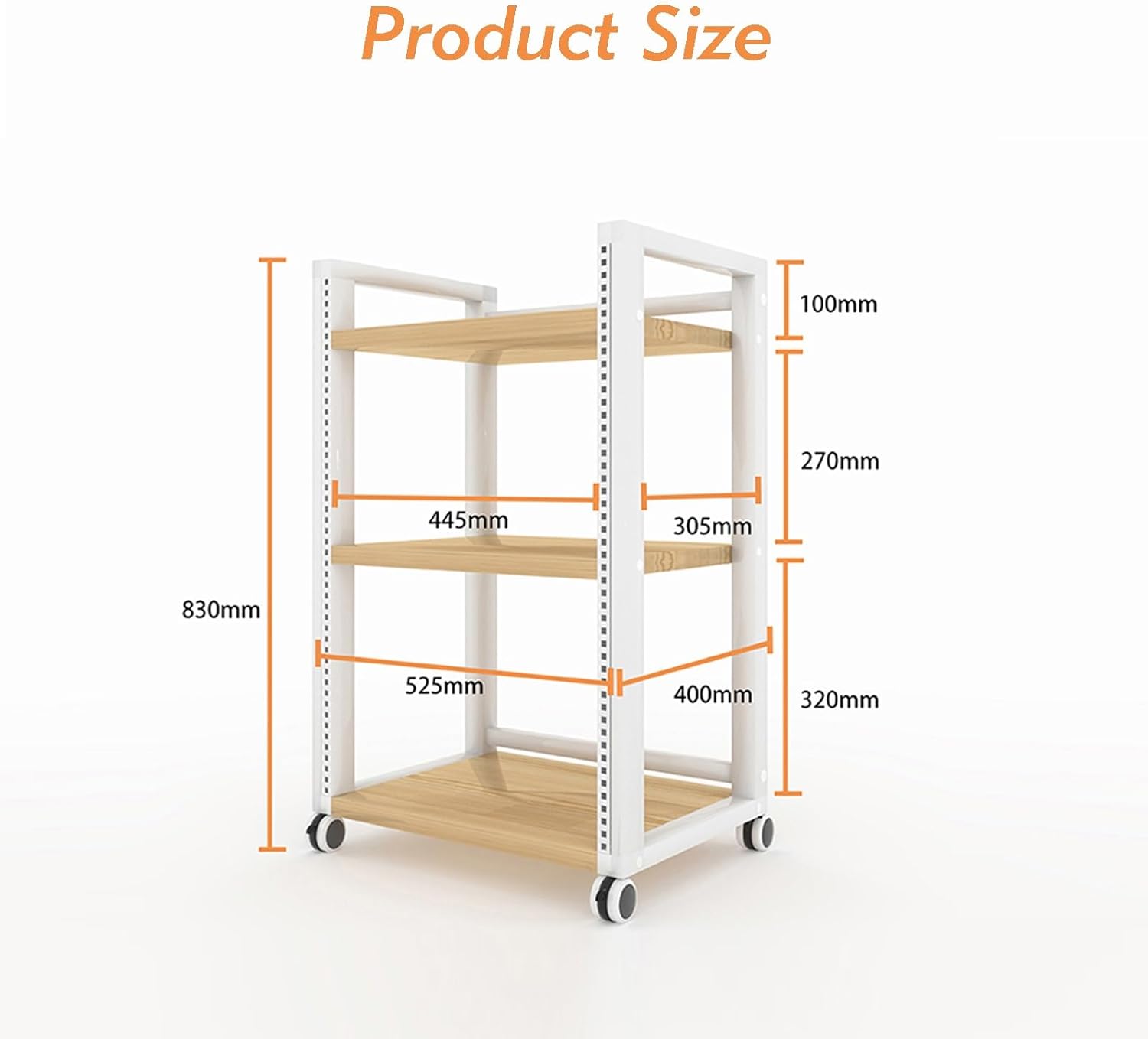 YLQFGUVWK 3-Tier Detachable Audio Stand Media Player Stand Adjustable Open Storage Rack for Home/Office/Audio Video/DJ/Theatre