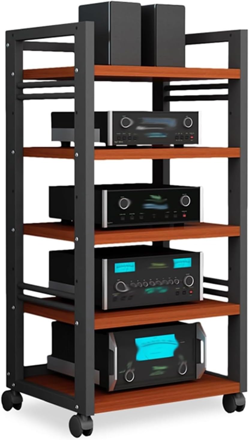 CHZDPP 5-Tiers Large Capacity Stereo Cabinet Furniture with Wheels