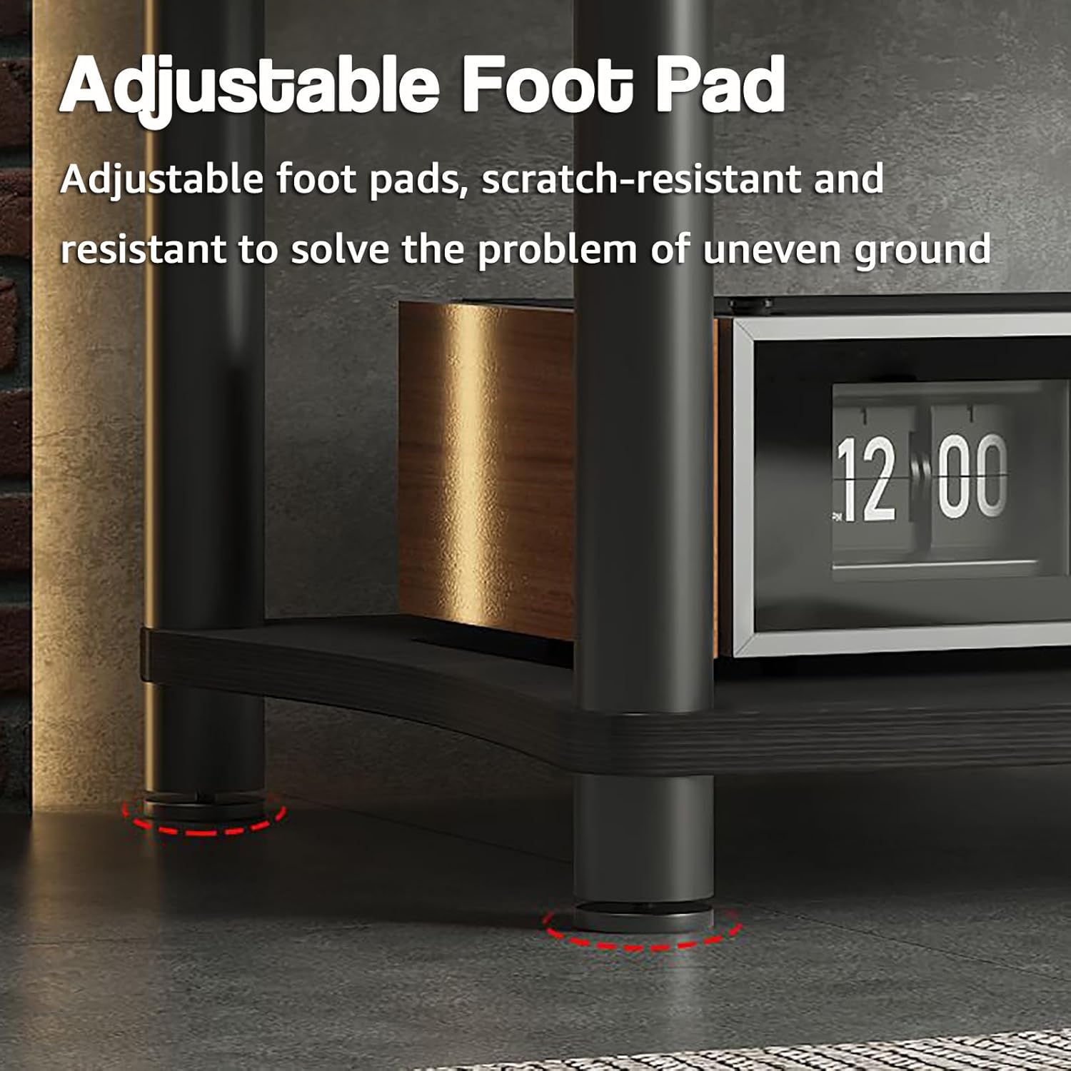 White 1-Tier Stereo Rack AV Media Stand