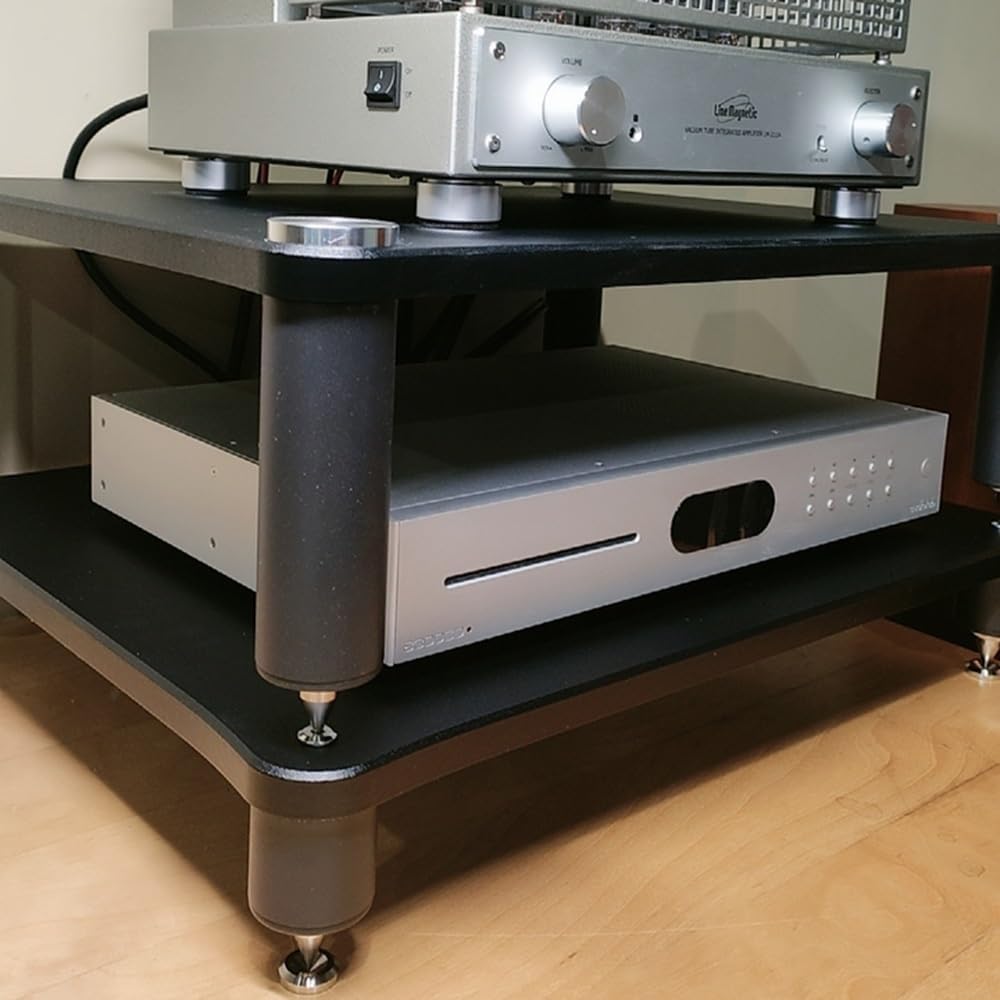 KGPGNYMYHA Stereo Component Cabinet Freestanding AV Media Stand Stereo Rack Living Room Audio-video Shelving Record Player Stand AV Cabinet(Brown