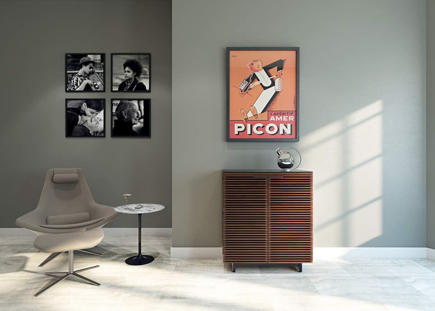 BDI Furniture Corridor 5620-36'' Bar Cabinet with Louvered Doors