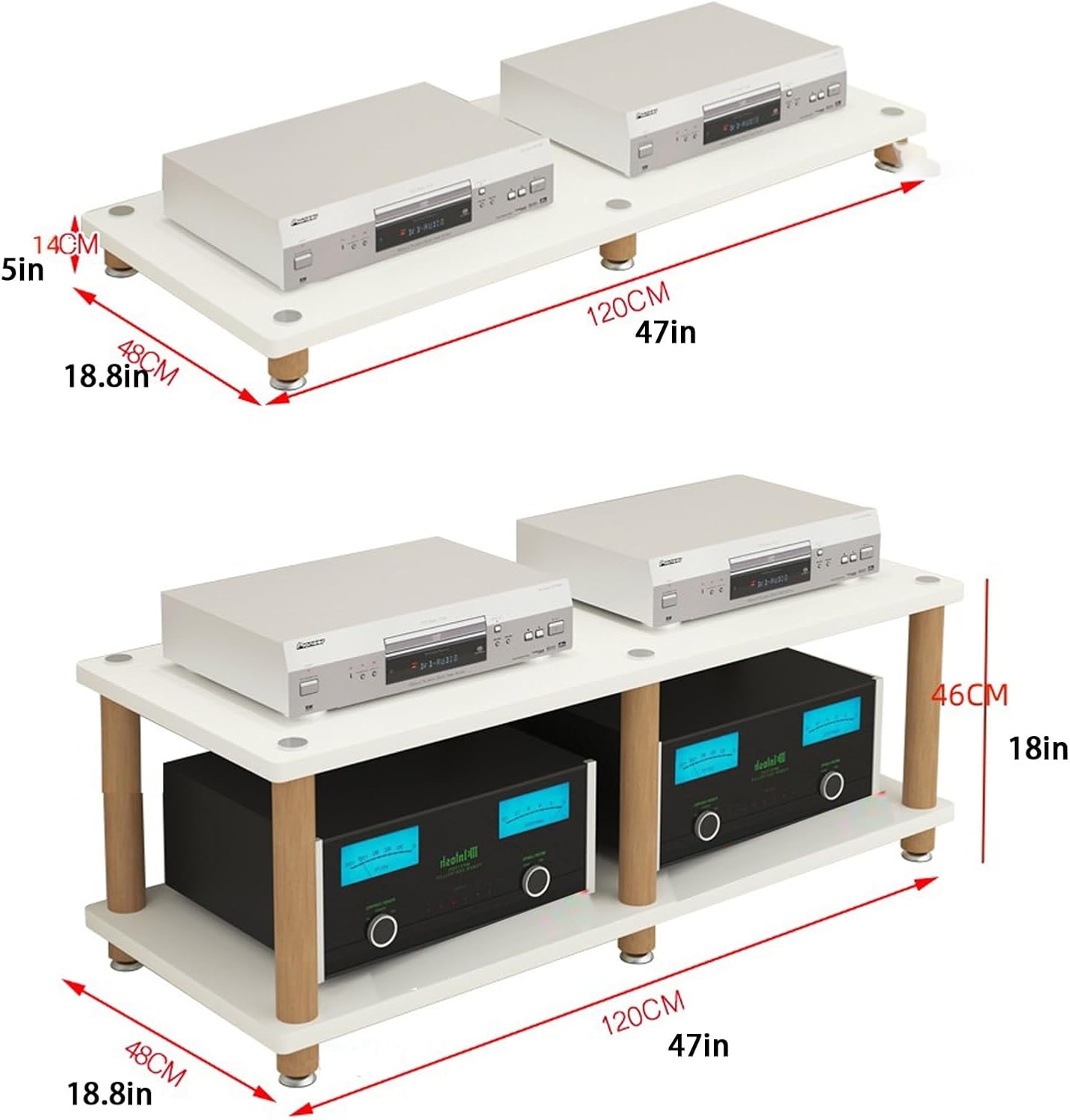 KUKIXKK 2/3/4-Tier AV Media Stand