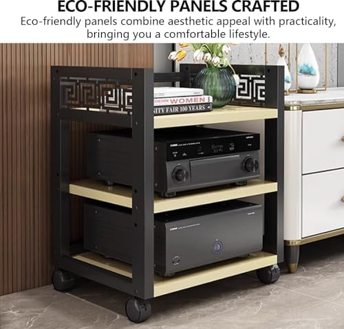 Adjustable 4-Tier AV Media Stand with Wheels