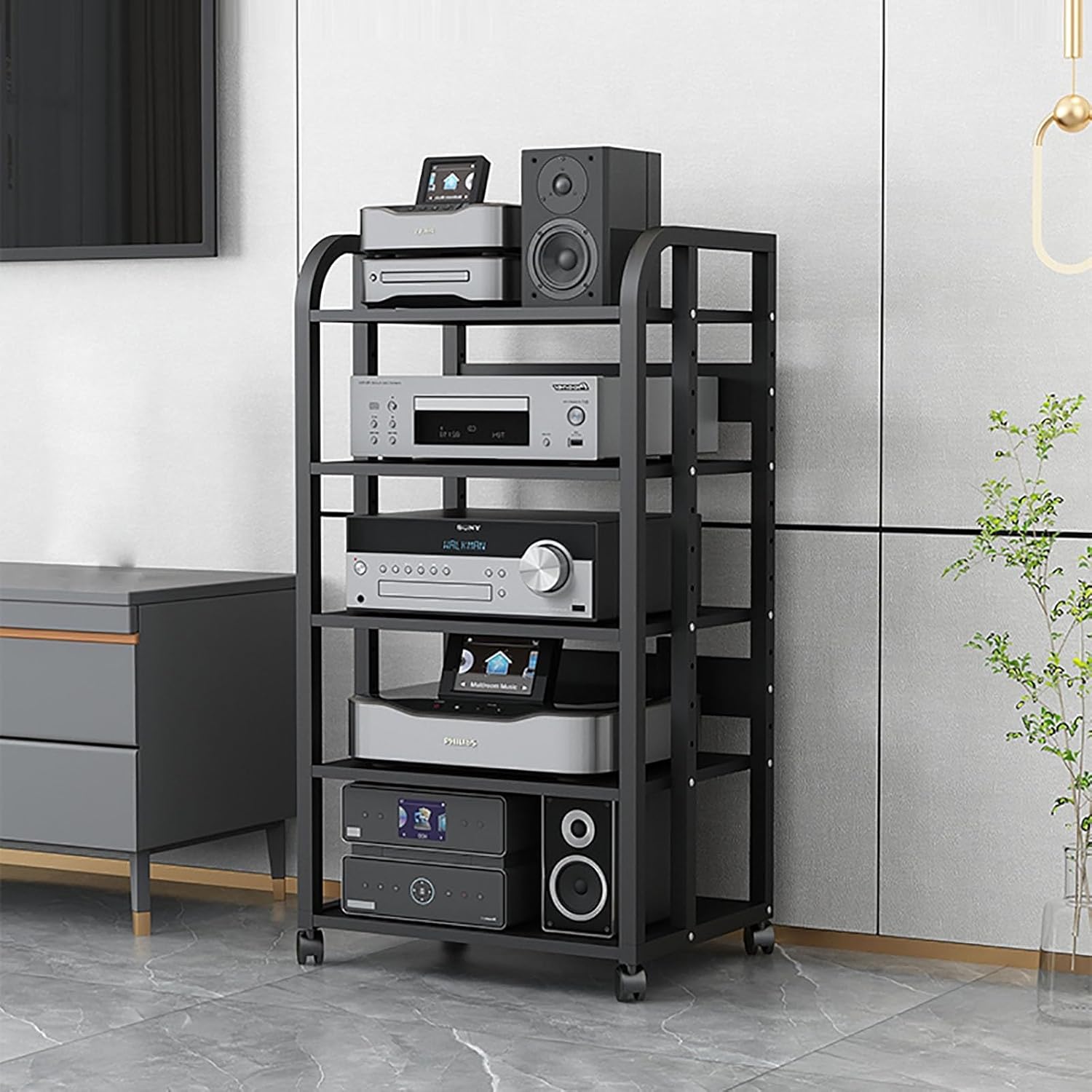 YLLFFLL Media Storage Cabinet with Height Adjustable