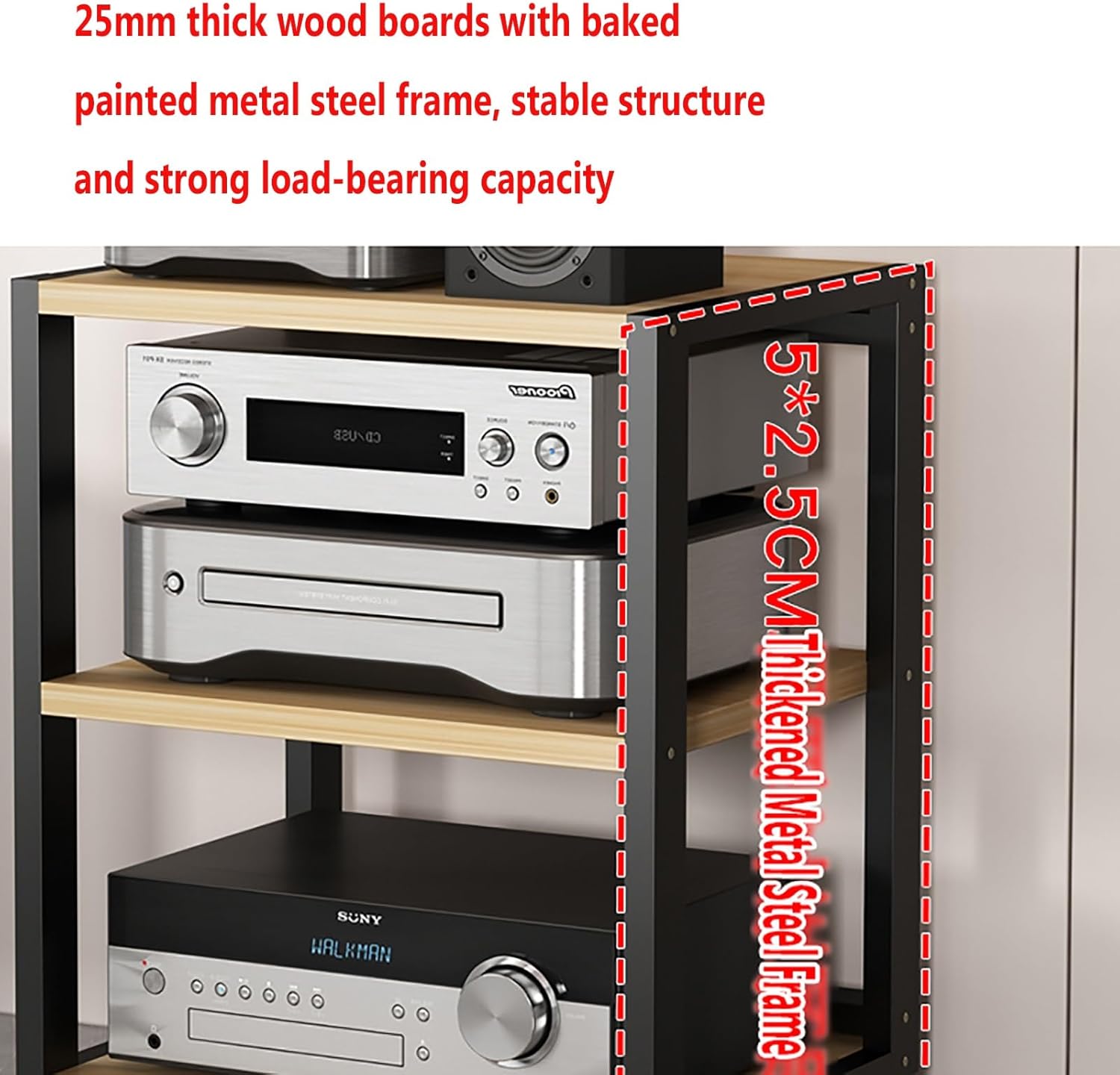 XingLi 2/3/4-Tier Movable Audio Video Components Cabinet