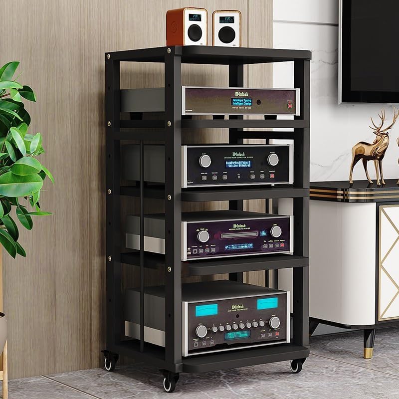 YLQFGUVWK 5-Tier AV Media Stand Corner Stand Stereo Audio Rack Tower Perfectly Fits DVD Player for Home/Office (Color : Style 1