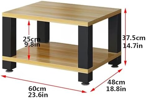 UYCVT Media Storage Cabinet for Av Equipment Video Game Console Shelf Stereo Rack with Storage Shelves Audio Tower Rack for Consoles/DVDs Black-Brown-60x48x37.5cm