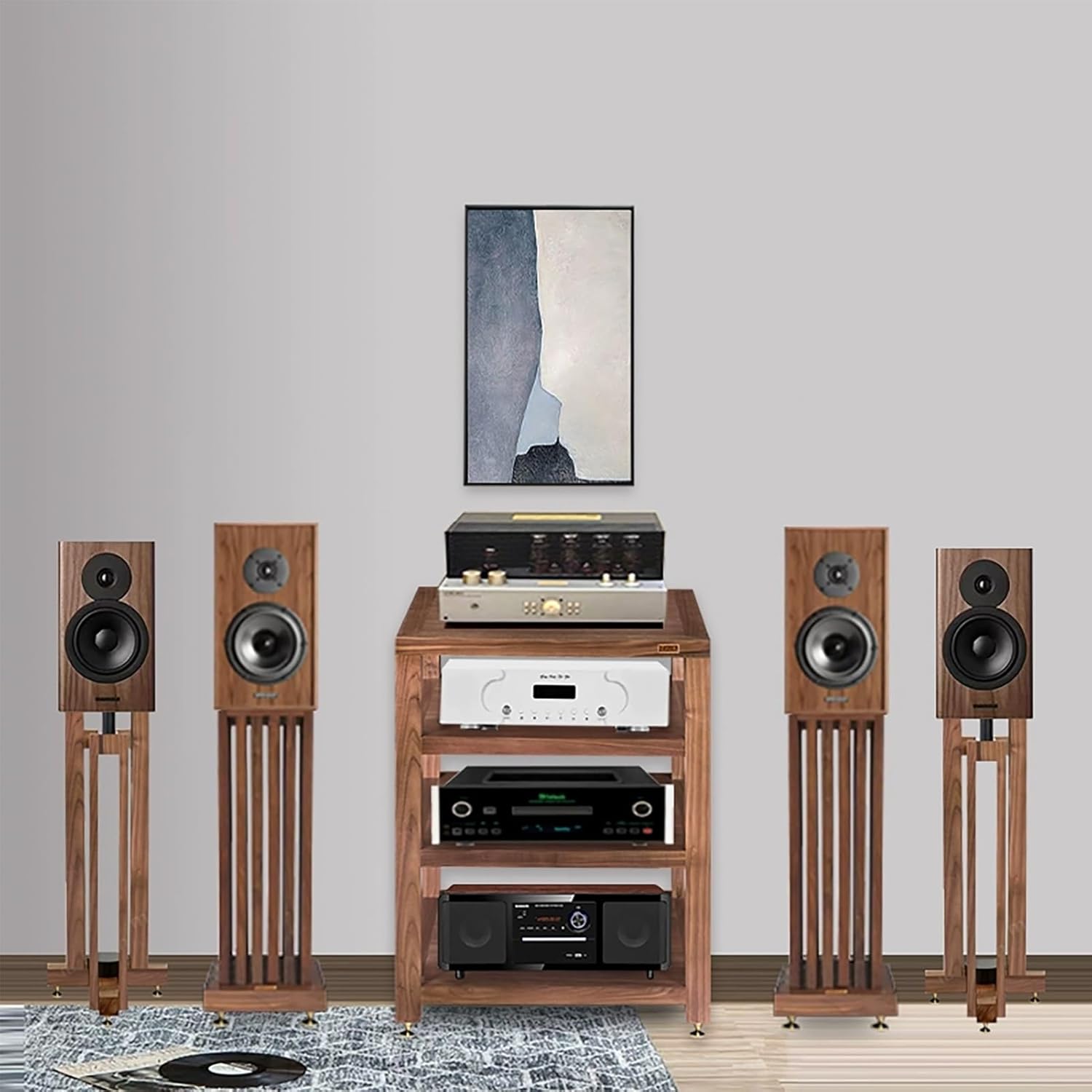 JIAOCKJIAO Wood Media Stand