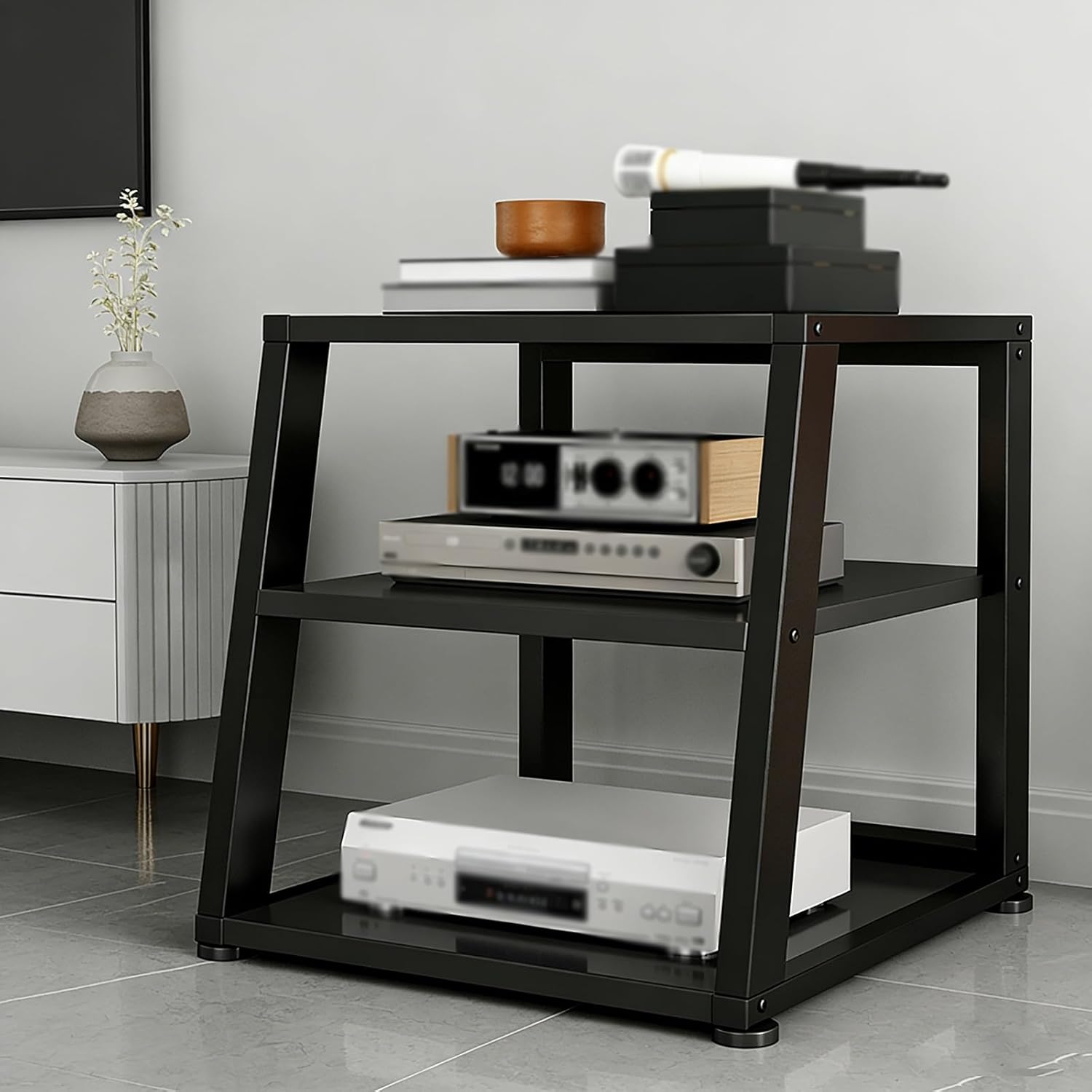 YLLFFLL Black Modern Audio Stands and Cabinets for Gaming Room