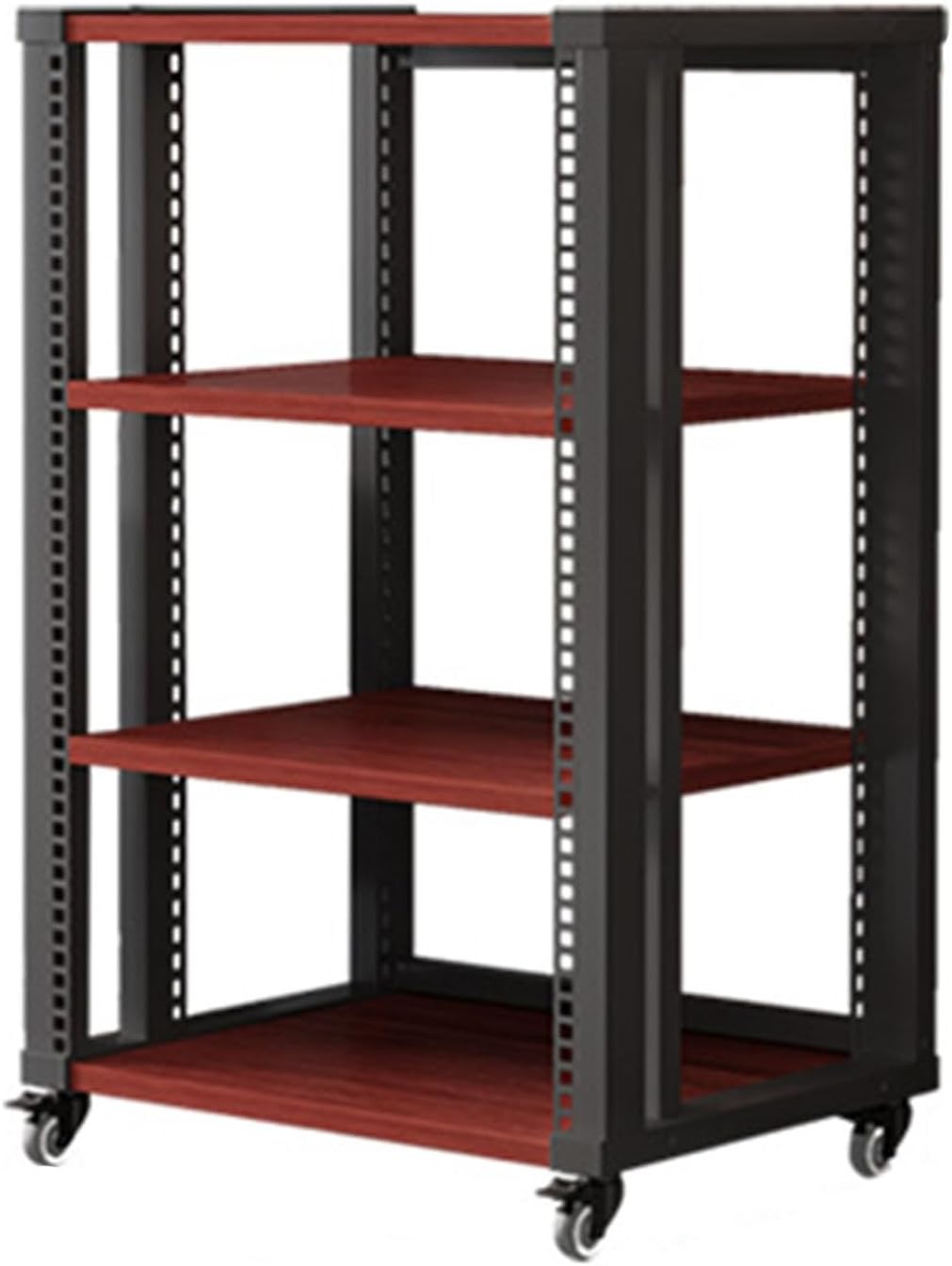 YLQFGUVWK Audio Video Media Stand with 4 Height Adjustable Shelves