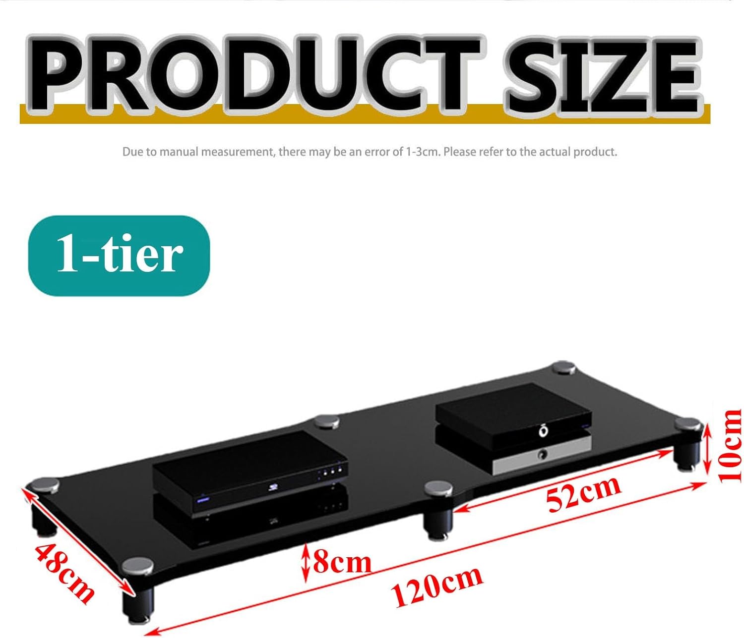 Diodceraic 1/2/3/4 Tiers Heavy Duty Audio Video Media Stand Cabinet AV Media Stand Corner Shelf Modern AV Cabinet