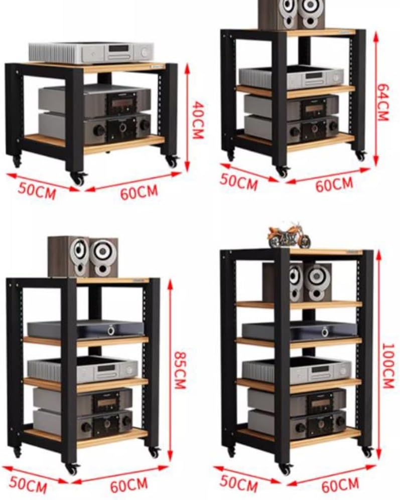 ZYXQQJ Heavy Duty Audio Component Rack 85/100cm Tall Audio-Video Media Stand