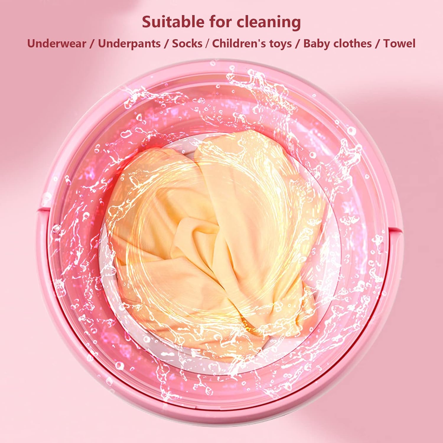 Portable Washing Machine, Ozone Cleaning Underwear Washer Mini Folding Washing Machine Foldable Bucket Washer Compact Laundry Machine for Baby Clothes, Small Items, Camping, Travel(#1)