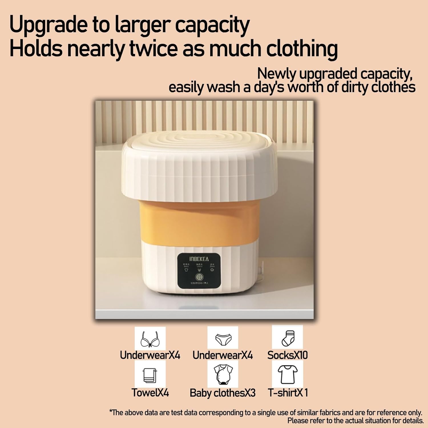 DELURA Portable Washing Machine,6L Large Capacity Small Washing Machine,Foldable Washing Machine with Spin-Dry Basket,Mini Washer for Washing Small Pieces of Clothing, Underwear,Socks (Color : B)