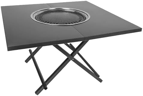 Portable Folding Grill Table - Outdoor BBQ Cooking Station for Picnic, Camping, Beach & Hiking - Easy Setup, Durable Design, Lightweight & Compact
