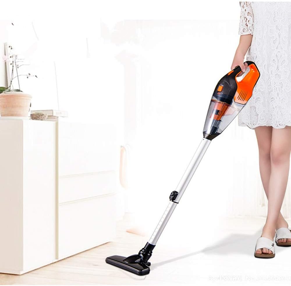 Hard Floor Vacuum Handheld Wireless Household Vacuum Cleaner, Car Wet and Dry Dual-use Vacuum Cleaner, High-Power Dual-use Powerful Cleaner (Color : Orange)