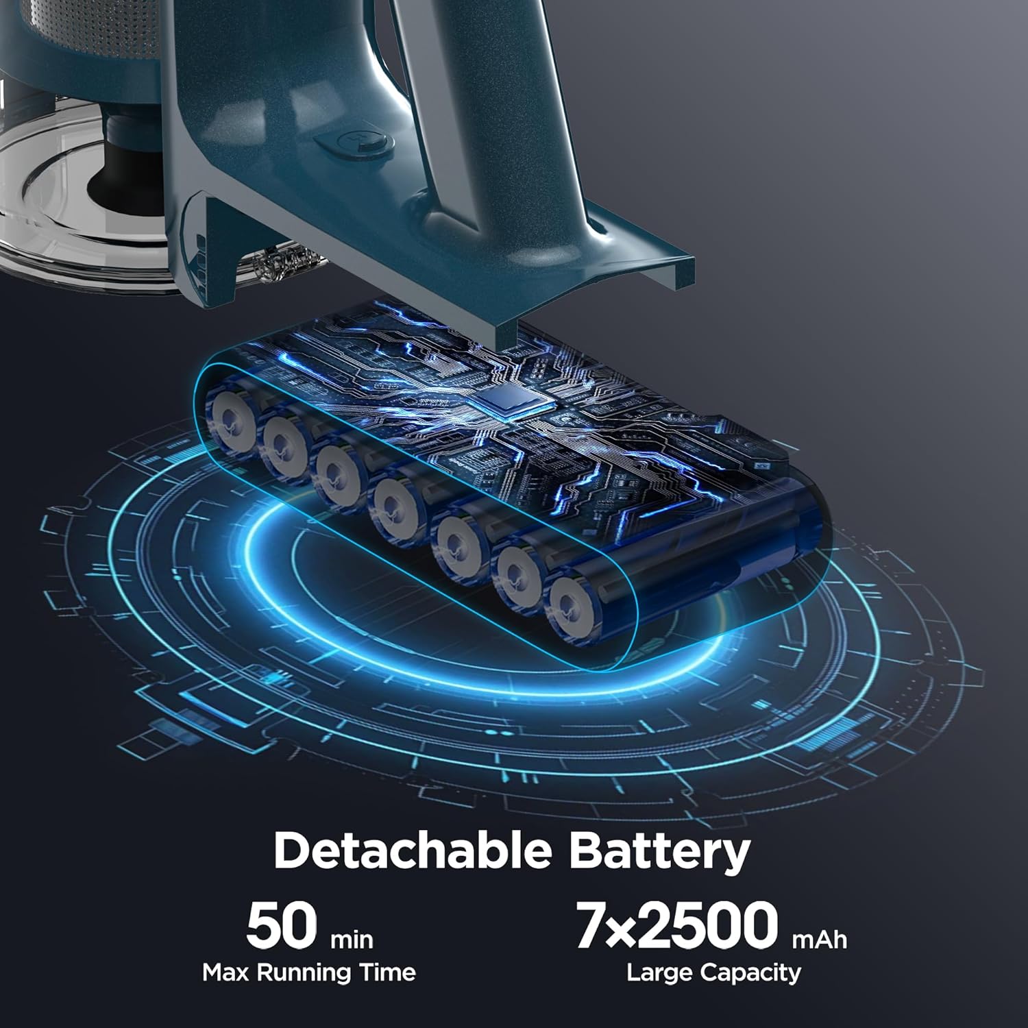 Cordless Vacuum Cleaner,33KPA/400W Powerful Stick Vacuum with Auto Suction Mode,Max 50Mins Runtime,LED Display,Rechargeable&Anti-Tangle,Lightweight Vacuum Cleaners for Home/Pet Hair/Carpets/Hard Floor