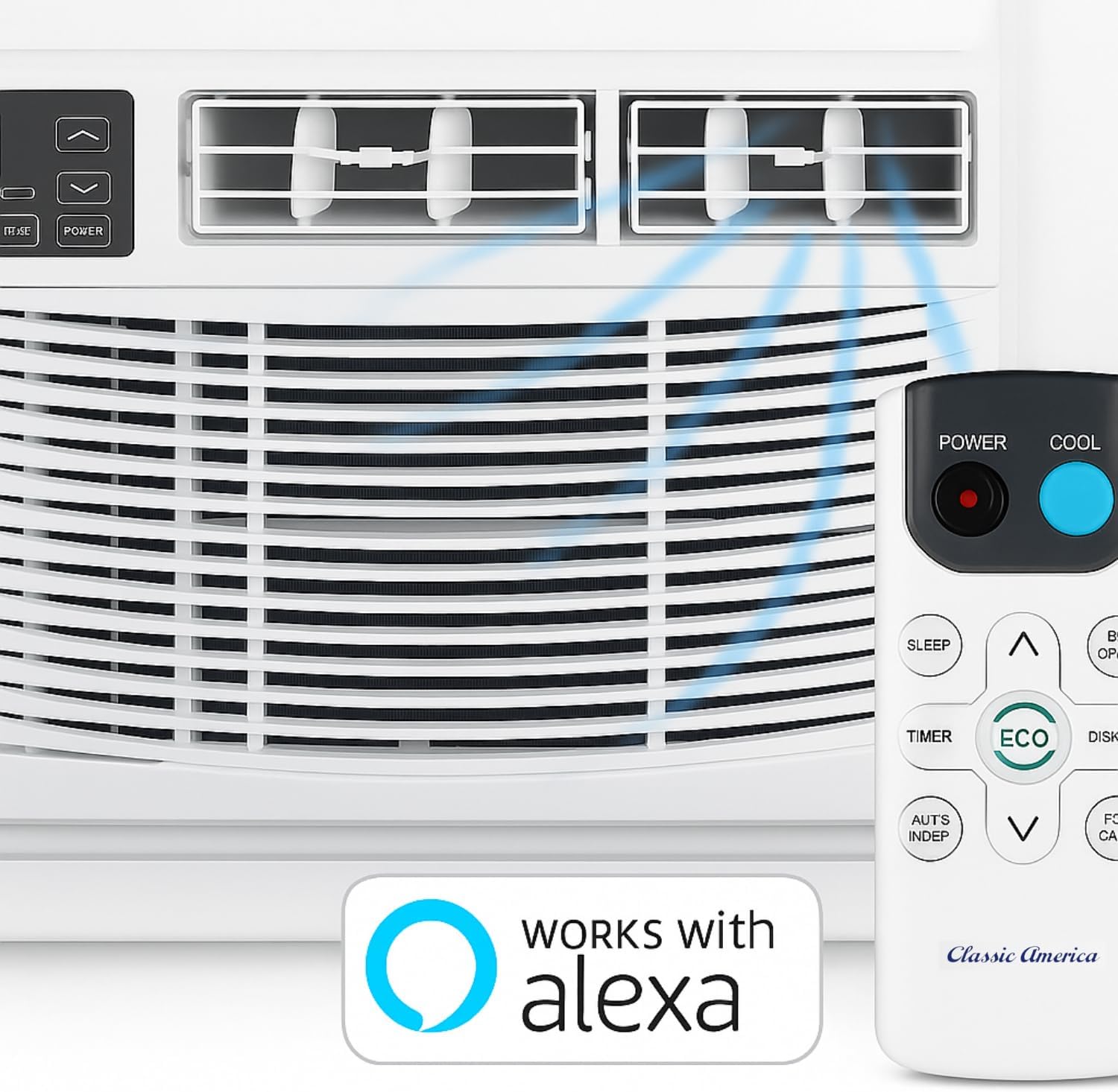 Vtronix Classic America 12000 BTU WiFi Enabled, Alexa Ready, Energy Savings - Window Mounted Air Conditioner Unit (10.9 CEER 120 VAC), White, Cool Only