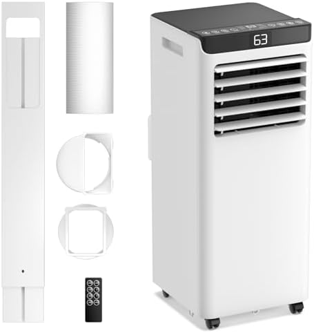 Portable Air Conditioners 10,000 BTU Air Conditioner Portable for Room up to 450 Sq.Ft. Portable AC Unit with Remote Control 4 Modes Dehumidifier Window Mount Exhaust Kit (YN-10K/07I)