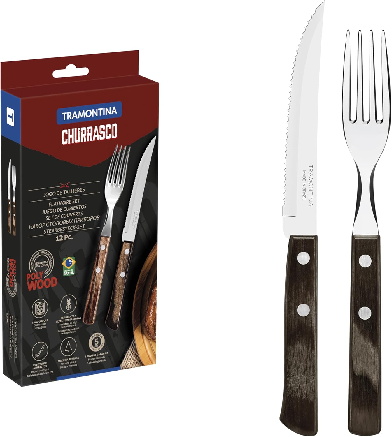 12 Piece Barbecue Set, Tramontina, 21199911, Brown