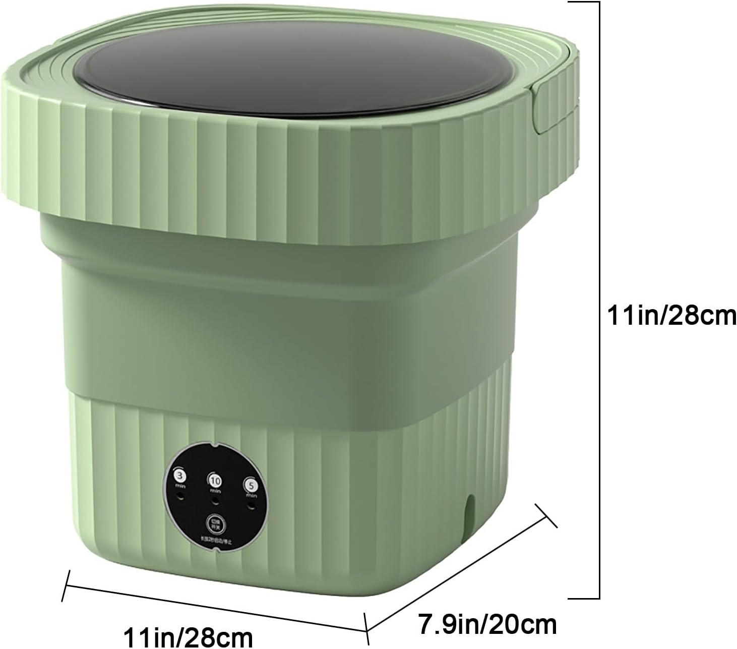 Small Washing Machine, Washer and Dryer, with 3 Modes,for Apartments, Dorms, and Travel - Green (Color : Green)