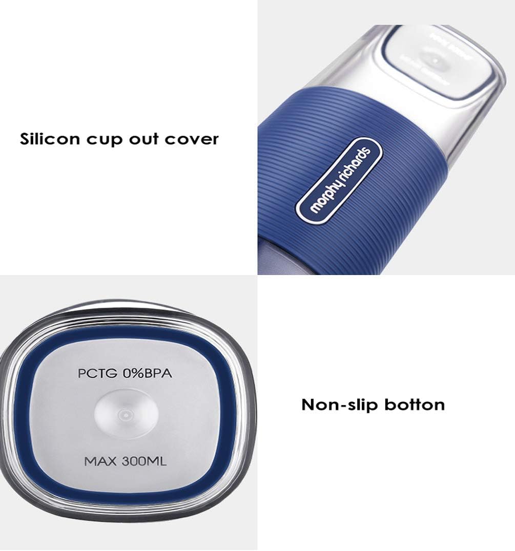 Portable Blender, Mini Blender Smoothie Maker with USB Rechargeable Electric Blender Professional Commercial for Vegetables and Fruit Smoothie Maker Blender Food Processor 1400Mah 300Ml,Blue