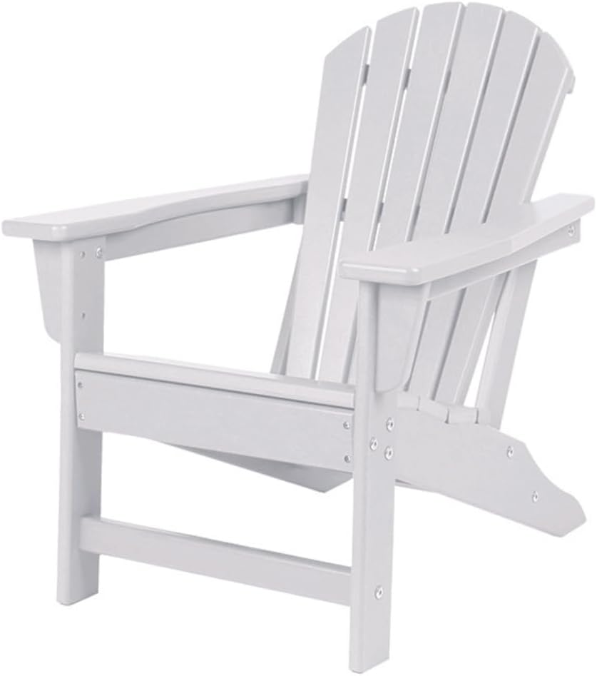 NewTechWood Child Adirondack Patio Chair Weather Resistant, Easy Installation, Widely Used in Outdoor, Fire Pit, Deck, Lawn, Outside, Garden Chairs (Ivory)