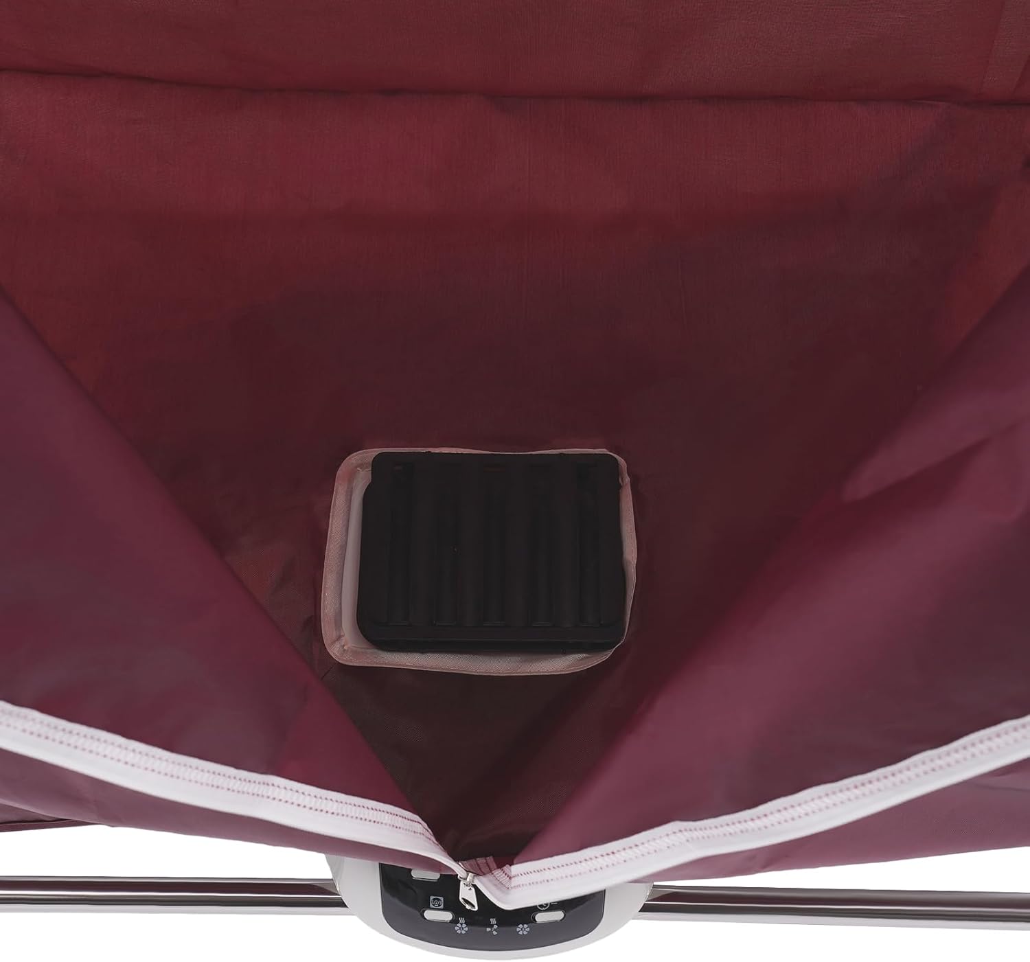 Clothes Dryer, 110V 1200-1500W Portable Travel Drying Machine Foldable Electric Clothes Dryer with Remote Control Adjustable Time for Home,Laundry,Apartment (Wine Red, Remote Control)