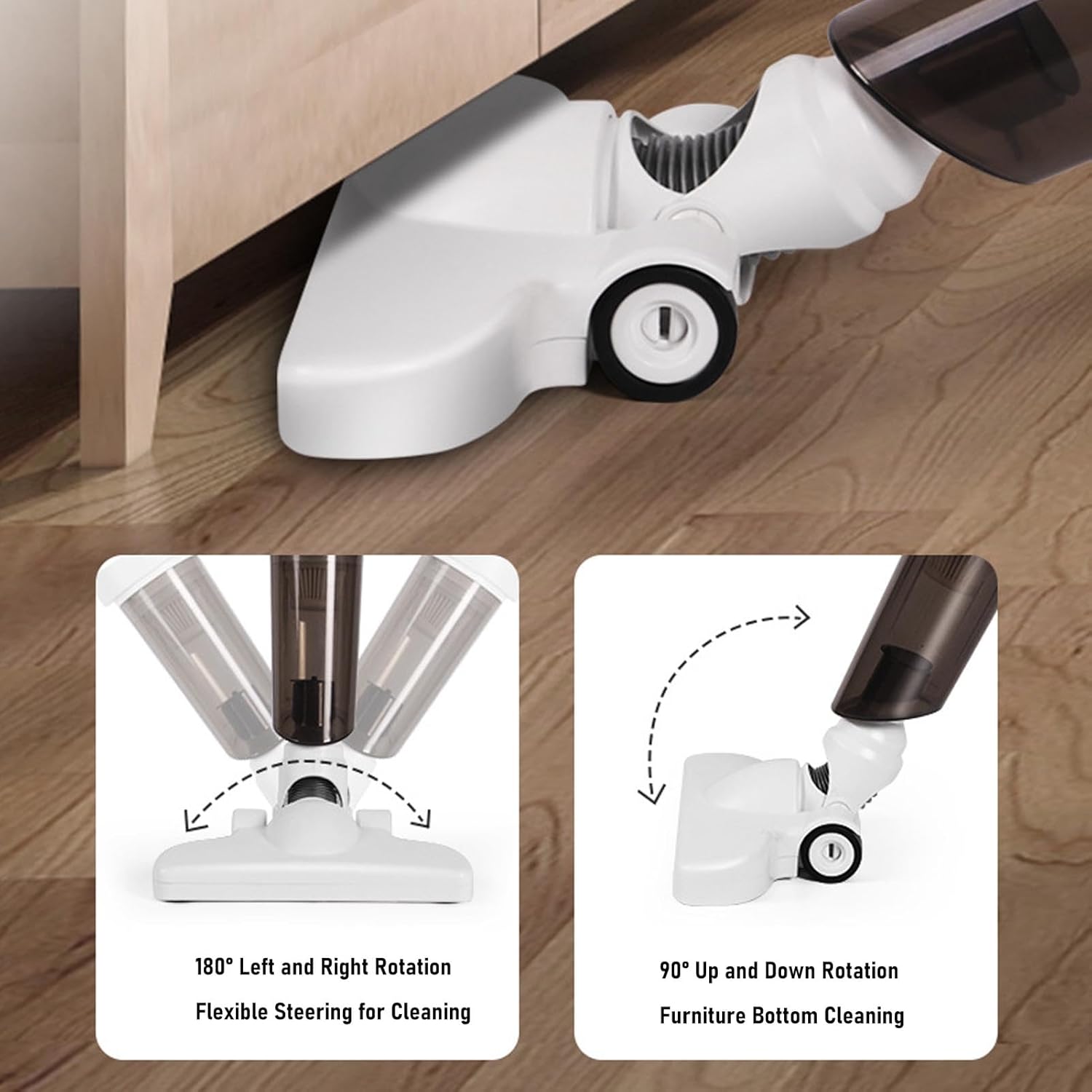 Diydeg Cordless Vacuum Cleaner, 2 in 1 Handheld Stick Vacuum 20000PA Strong Suction Low Noise Rechargeable Dust Cleaner Vacuum for Pet Hair Carpet Hardwood Floor