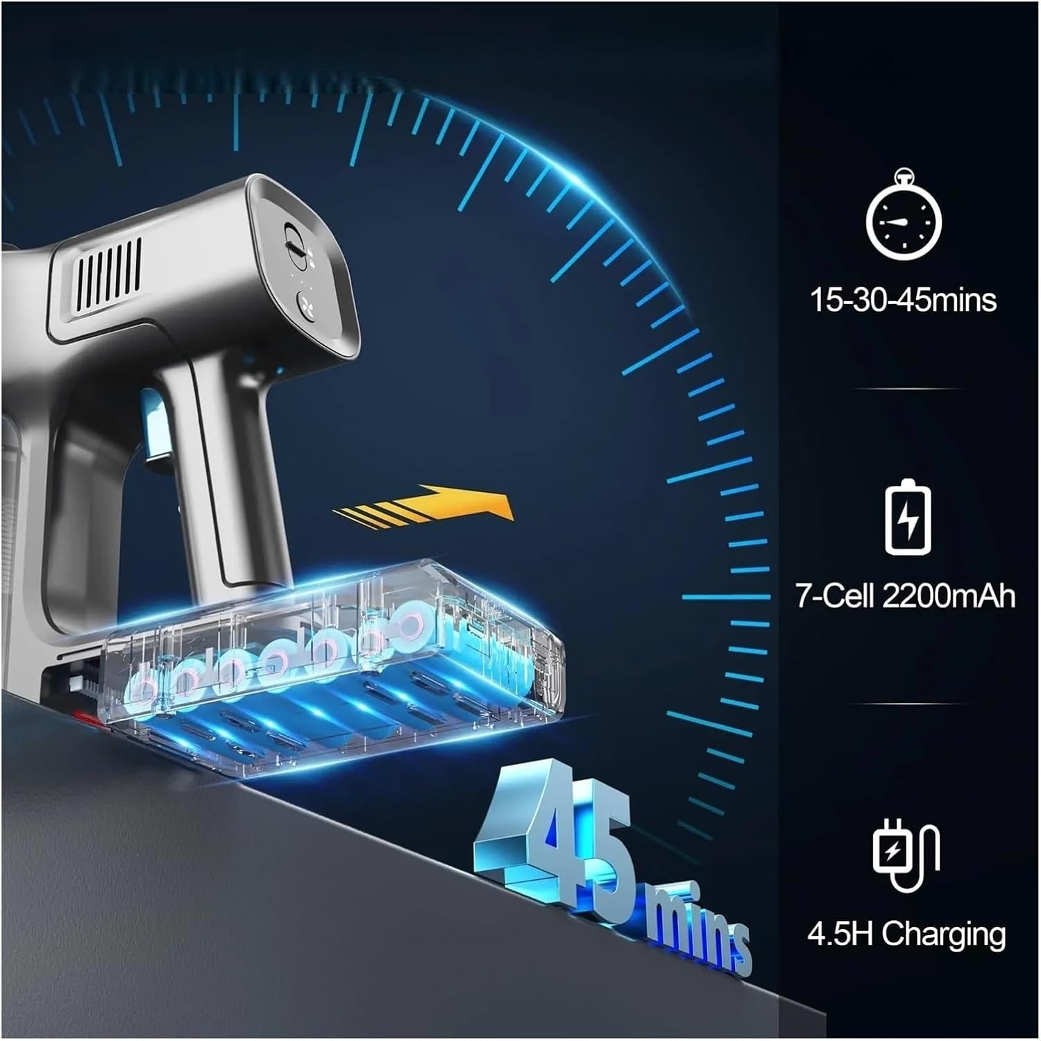 Cordless Vacuum Cleaner 30Kpa/350W Vacuum Lightweight Stick Vacuum Cleaner Compatible with DEVOAC S11