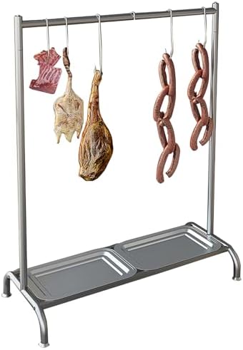 Stainless Steel Sausage Rack for Grill & Smoker, Meat Drying & Cooling Rack with Drip Tray for Chicken Legs, BBQ Tools & Accessories - Perfect for Outdoor Cooking