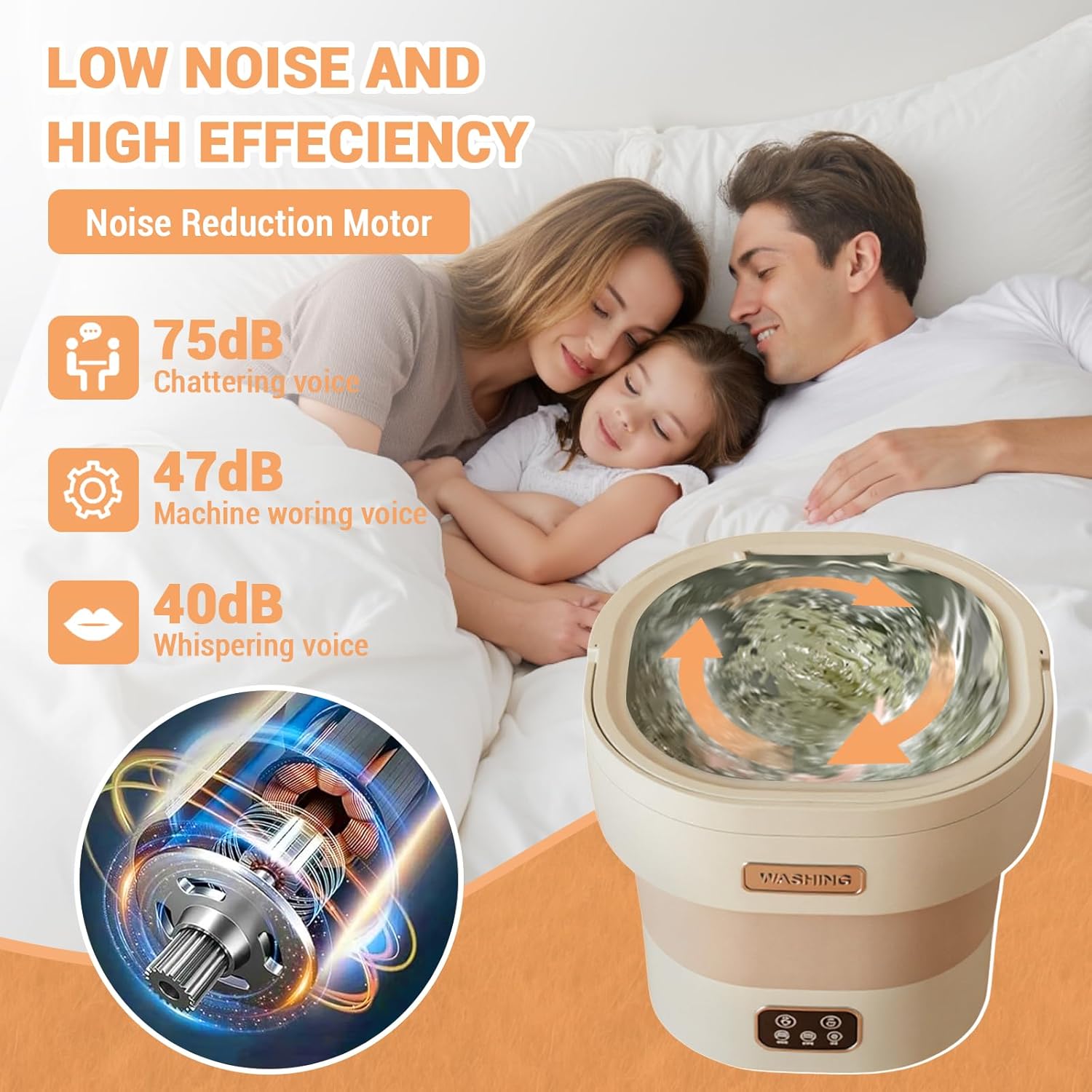 Portable Washing Machine, Mini Washer 12L Upgraded Large Capacity Foldable Washer Deep Cleaning of Underwear Small Baby Clothes Suitable for Apartments Dormitories Hotels